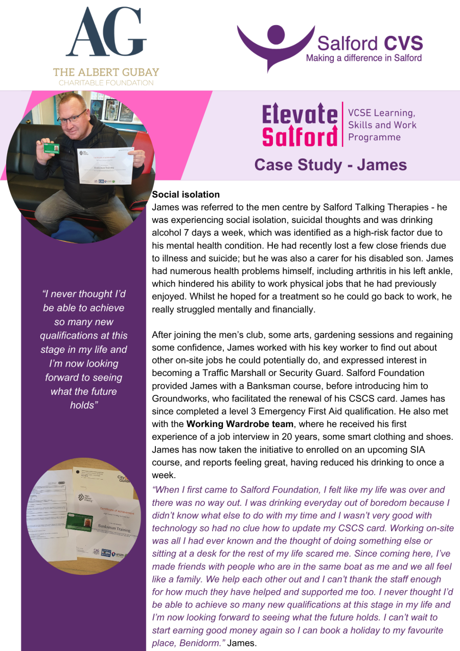 Elevate Salford case study - James