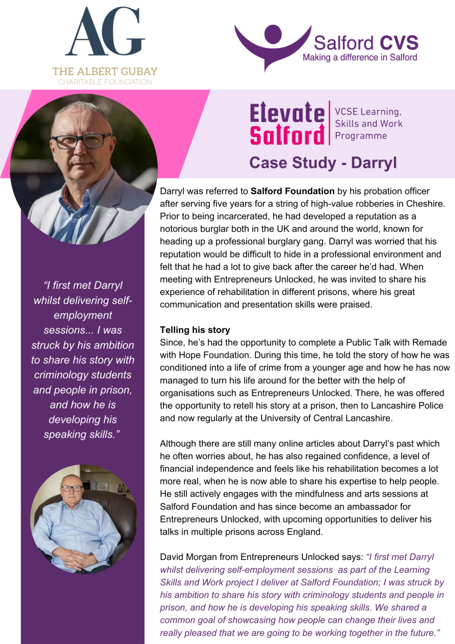 Elevate Salford case study - Darryl