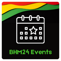 Black button with text that reads "BHM24 Events" and an icon of a calendar